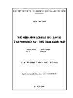 Thực hiện chính sách giáo dục và đào tạo ở HP hiện nay  Thực trạng và giải pháp