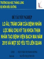 Lo âu, trầm cảm của bệnh nhân lọ máu chu kỳ tại khoa thận nhân tạo bệnh viện bạch mai và một số yếu tố liên quan 