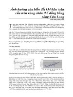 Ảnh hưởng của biến đổi khí hậu toàn cầu trên vùng châu thổ đồng bằng sông Cửu Long