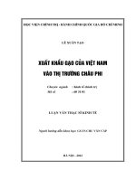 Xuất khẩu gạo của Việt Nam vào thị trường châu Phi