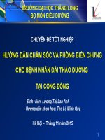 Hướng dẫn chăm sóc và phòng biến chứng cho bệnh nhân đái tháo đường tại cộng đồng 
