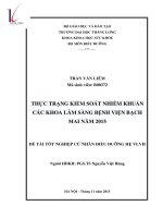 Thực trạng kiểm soát nhiễm khuẩn các khoa lâm sàng bệnh viện bạch mai năm 2015 