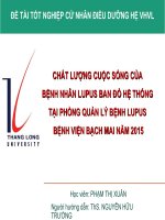 Chất lượng cuộc sống của các bệnh nhân lupus ban đỏ hệ thống tại phòng quản lý bệnh lupus   bệnh viện bạch mai năm 2015 