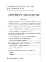 PHÁT TRIỂN MẠNH KHU VỰC DỊCH VỤ, ĐẶC BIỆT COI TRỌNG CÁC DỊCH VỤ CAO CẤP NHIỀU GIÁ TRỊ GIA TĂNG