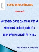Một số biến chứng của tăng huyết áp và biện pháp quản lý, chăm sóc bệnh nhân tăng huyết áp tại nhà 