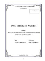 SÁNG KIẾN KINH NGHIỆM:  Rèn luyện cho học sinh kỹ năng vận dụng phép so sánh khi làm bài văn nghị luận văn học