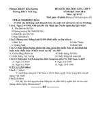 Đề thi Lịch sử chính thức 20152016