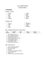 Unit 4: COUNTRIES AND JOBS TEACHERS HANDOUT