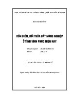Dồn điền, đổi thửa đất nông nghiệp ở tỉnh Vĩnh Phúc hiện nay