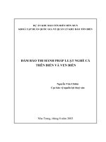 ĐẢM BẢO THI HÀNH PHÁP LUẬT NGHỀ CÁ TRÊN BIỂN VÀ VEN BIỂN