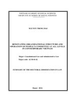 RENOVATING ORGANIZATIONAL STRUCTURE AND OPERATION OF PEOPLE’S COMMITTEE AT ALL LEVELS IN CONTEMPORARY VIETNAM