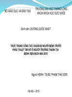 Thực trạng công tác chuẩn bị người bệnh trước phẫu thuật tim hở ở người trưởng thành tại bệnh viện bạch mai năm 2015 