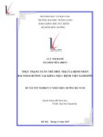 Thực trạng tuân thủ bệnh nhân điều trị của bệnh nhân đái tháo đường tại Khoa nội Bệnh viện Xanh Pôn