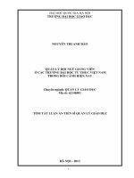 QUẢN LÝ ĐỘI NGŨ GIẢNG VIÊN Ở CÁC TRƯỜNG ĐẠI HỌC TƯ THỤC VIỆT NAM TRONG BỐI CẢNH HIỆN NAY