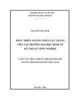 Phát triển nhân lực giảng viên tại trường đại học kinh tế   kỹ thuật công nghiệp 