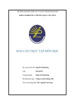 BÁO CÁO THỰC TẾ TRƯỜNG ĐẠI HỌC KINH TẾ VÀ QUẢN TRỊ KINH DOANH KHOA MARKETING, THƯƠNG MẠI VÀ DU LỊCH