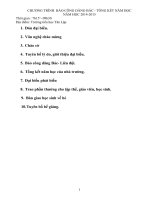 CHƯƠNG TRÌNH  bế GIẢNG năm học 2014 2015