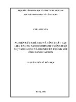 Nghiên cứu chế tạp và tính chất vật liệu cao su nanocompozit trên cơ sở một số cao su và blend của chúng với ống nano cacbon 