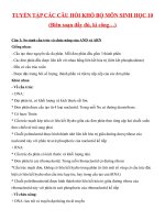 CÂU hỏi KHÓ môn SINH học 10