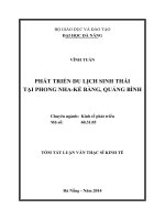 Phát triển du lịch sinh thái tại phong nha   kẻ bàng, quảng bình