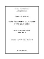 Công tác xóa đói giảm nghèo ở tỉnh quảng bình