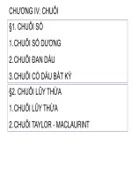 CHƯƠNG 5   CHUỖI số   CHUỖI lũy THỪA