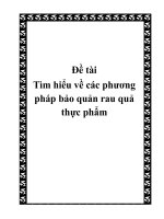 Đề tài tìm hiểu về các phương pháp bảo quản rau quả thực phẩm