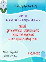 Đường lối cách mạng của Đảng trong thời kỳ Công nghiệp hóa hiện đại hóa đất nước