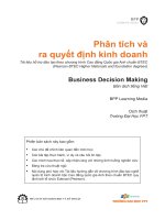 Phân tích và ra quyết định kinh doanh