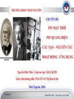 Pin mặt trời  ứng dụng của pin mặt trời trong đời sống và kỹ thuật