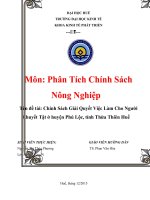 Chính Sách Giải Quyết Việc Làm Cho Người Khuyết Tật ở huyện Phú Lộc, tỉnh Thừa Thiên Huế