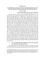 SỬA ĐỔI BỘ LUẬT TỐ TỤNG DÂN SỰ TẠO ĐIỀU KIỆN THUẬN LỢI CHO CÁC PHƯƠNG THỨC GIẢI QUYẾT TRANH CHẤP NGOÀI TÒA ÁN (ADR)