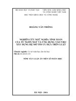 Nghiên cứu ngữ nghĩa tính toán của từ ngôn ngữ và ứng dụng vào việc xây dựng hệ mờ tối ưu dựa trên luật tt 