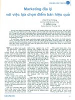 Marketing địa lý với việc lựa chọn điểm bán hiệu quả  Vũ Trí Dũng  Nguyễn Hoàng
