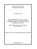 Phát triển kỹ năng tự học cho học sinh các trường dự bị đại học dân tộc (TT)