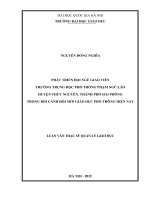 Phát triển đội ngũ giáo viên trường trung học phổ thông phạm ngũ lão huyện thủy nguyên, thành phố hải phòng trong bối cảnh đổi mới giáo dục phổ thông hiện nay 