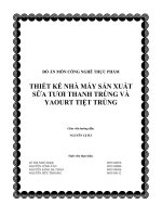 Đồ án thiết kế nhà máy sản xuất sữa tươi thanh trùng và yaourt tiệt trùng