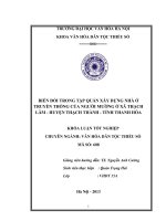 BIẾN ĐỔI TRONG TẬP QUÁN XÂY DỰNG NHÀ Ở TRUYỀN THỐNG CỦA NGƯỜI MƯỜNG Ở XÃ THẠCH LÂM - HUYỆN THẠCH THÀNH - TỈNH THANH HÓA