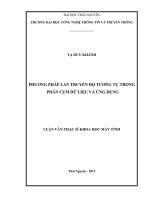 Phương pháp lan truyền độ tương tự trong phân cụm dữ liệu và ứng dụng 