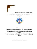 ỨNG DỤNG PHƯƠNG PHÁP ĐO LƯỜNG RỦI RO TÍN DỤNG CỦA HIỆP ƯỚC BASEL II TẠI NGÂN HÀNG THƯƠNG MẠI CỔ PHẦN ĐẦU TƯ VÀ PHÁT TRIỂN VIỆTNAM