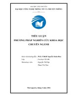 Bài tập tiểu luận phương pháp nghiên cứu khoa học chuyên ngành
