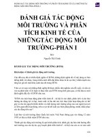 ĐÁNH GIÁ TÁC ĐỘNG MÔI TRƯỜNG VÀ PHÂN TÍCH KINH TẾ CỦA NHỮNG TÁC ĐỘNG MÔI TRƯỜNG-PHẦN I