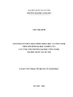 Giải pháp tổ chức hoạt động khoa học và công nghệ theo mô hình đại học nghiên cứu, lấy ví dụ cho trường đại học công nghệ, đại học quốc gia hà nội 