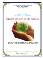 Thuyết minh dự án đầu tư xây dựng nhà máy sản xuất gỗ nén Nghệ An