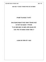 Đau bụng mạn ở học sinh trung học cơ sở tại quận 1 TPHCM tỉ lệ hiện mắc và mối liên quan với các yếu tố sang chấn tâm lý