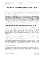 Vai trò của nông nghiệp trong phát triển kinh tế của đất nước