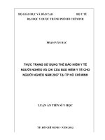 Thực trạng sử dụng thẻ bảo hiểm y tế người nghèo và chi của bảo hiểm y tế cho người nghèo năm 2007 tại thành phố hồ chí minh