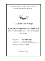 SKKN MỘT SỐ BIỆN PHÁP CHỈ ĐẠO NHẰM NÂNG CAO CHẤT LƯỢNG CHĂM SÓC  NUÔI DƯỠNG TRẺ MẦM NON