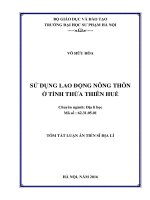 Sử dụng lao động nông thôn ở tỉnh Thừa Thiên Huế