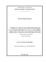 Nghiên cứu một số đặc điểm sinh thái học của loài râu hùm hoa tía (tacca chantrieri andre, 1901) ở trạm đa dạng sinh học mê linh 
